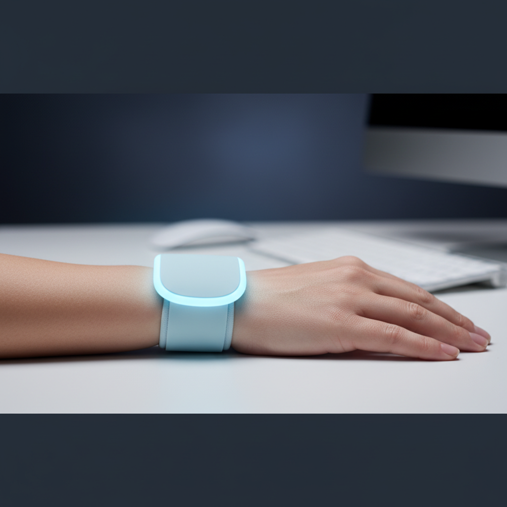 PEMF therapy band wrapped around a wrist