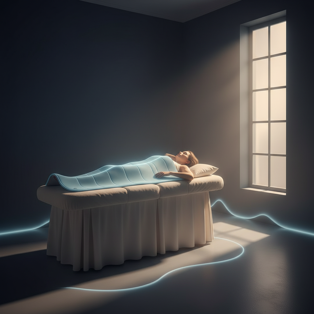 Person resting with a PEMF therapy mat