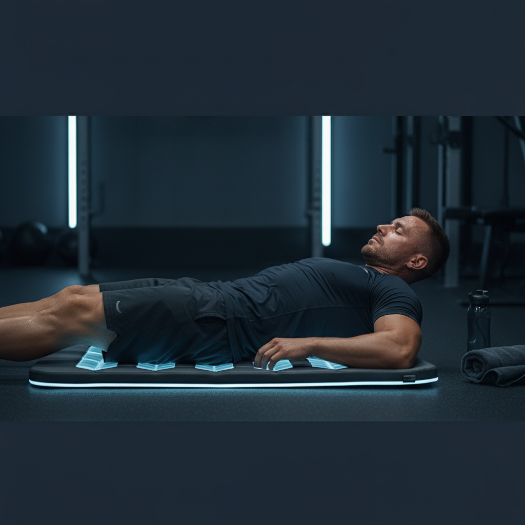 Athlete recovering on a PEMF therapy mat
